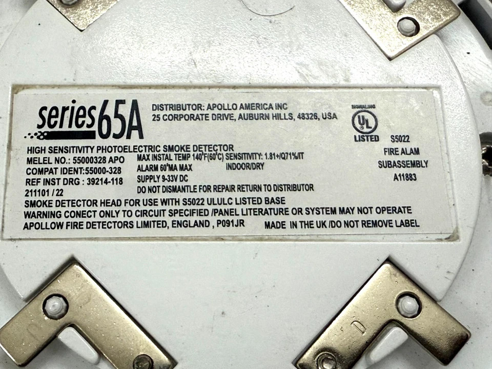 APOLLO 55000-328 APO HIGH SENSITIVITY PHOTOELECTRIC SMOKE DETECTOR
