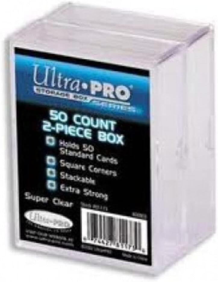 Compact 50-Count Card Case - Durable Plastic, Airtight Seal, Clear Finish