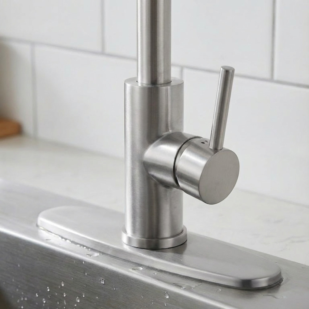 Kitchen Faucet with Pull Down Sprayer Industrial 1 Handle 1 or 3 Hole Stainless