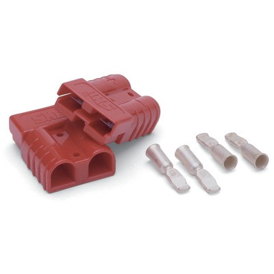 Warn 22680, Kit Battery Cable Connector 175 amps 2 Pin 2-4 Gauge Plastic Red