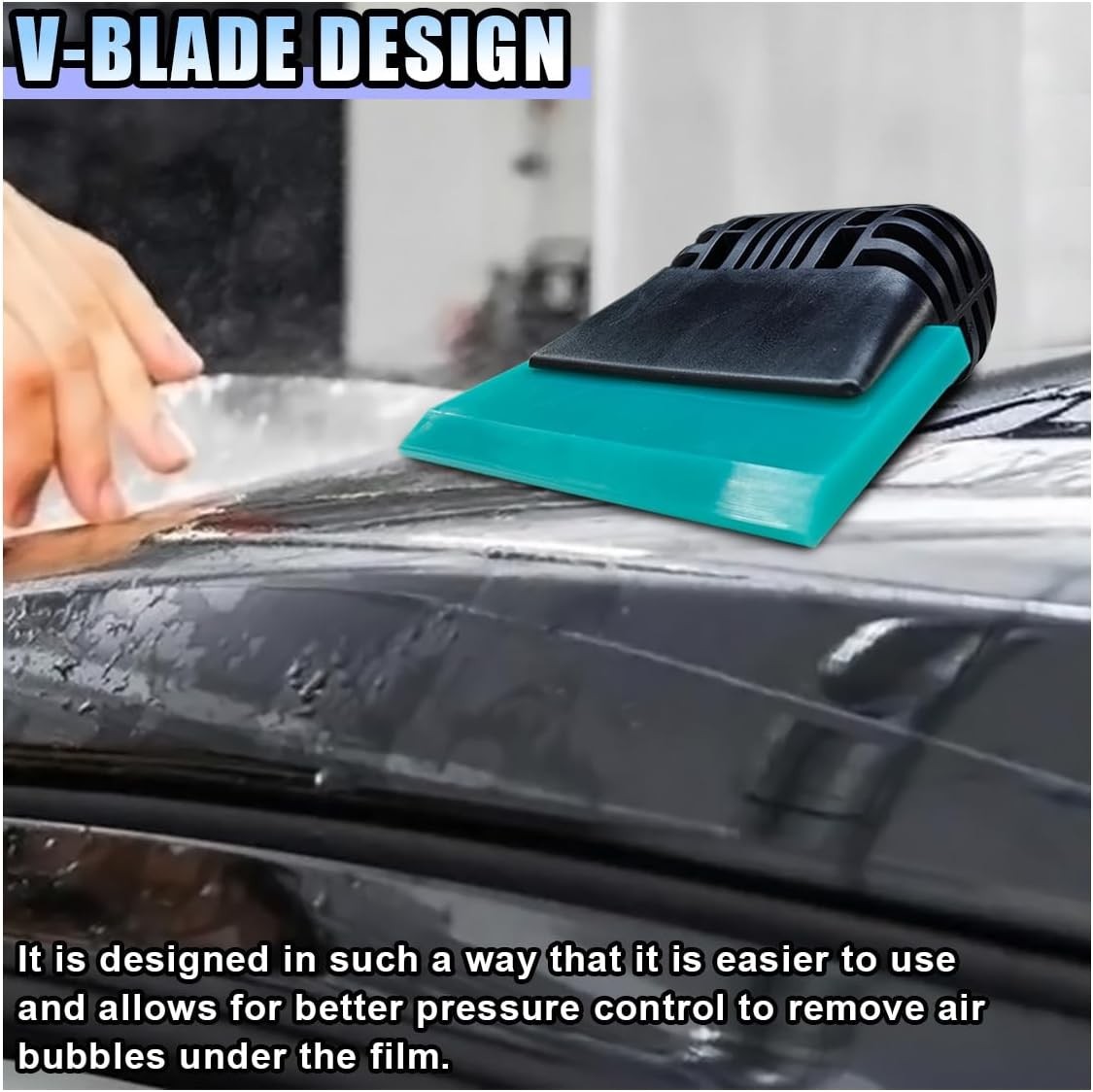 Small Squeegee, PPF Window Tint Squeegee, Rubber Non-Slip Handle Tint Squeege...