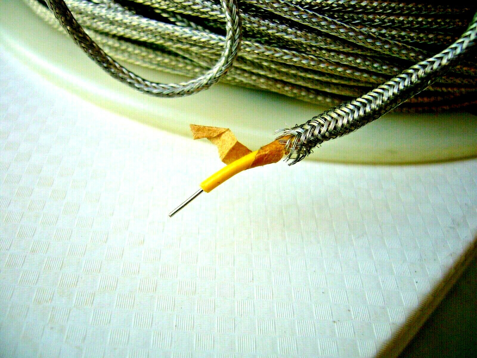 25 feet Vintage Style Braided Shielded push back wire 24 AWG. SOLID CORE !!!