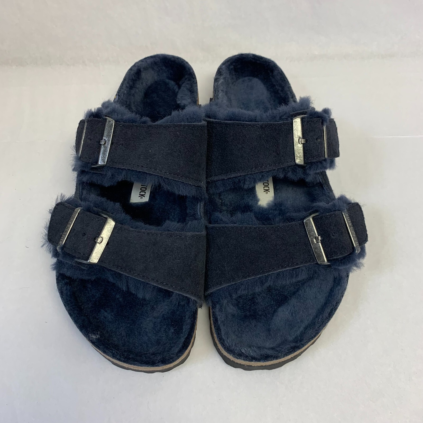 Birkenstock New with Box Arizona Shearling Midnight Suede Regular - Select Size