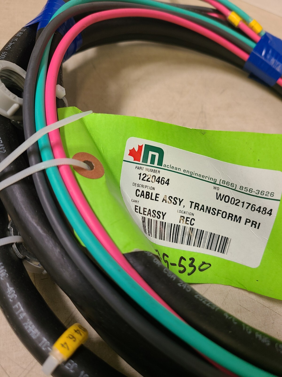 Aclean Engineering #1220464 Cable Assy Transform PRI
