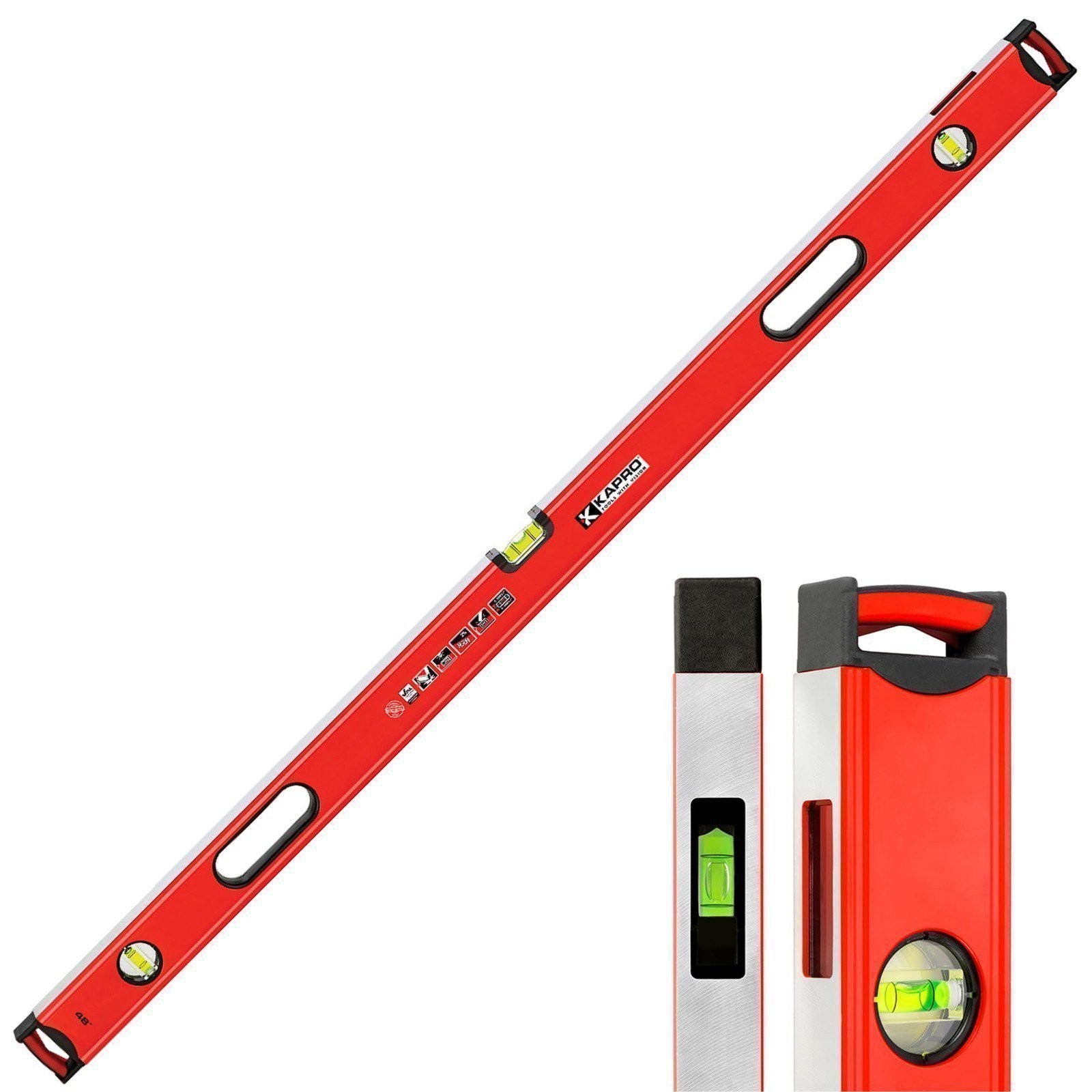 Kapro 98541X Apollo HeavyDuty Professional Box Level Features Magnified 36 Inch