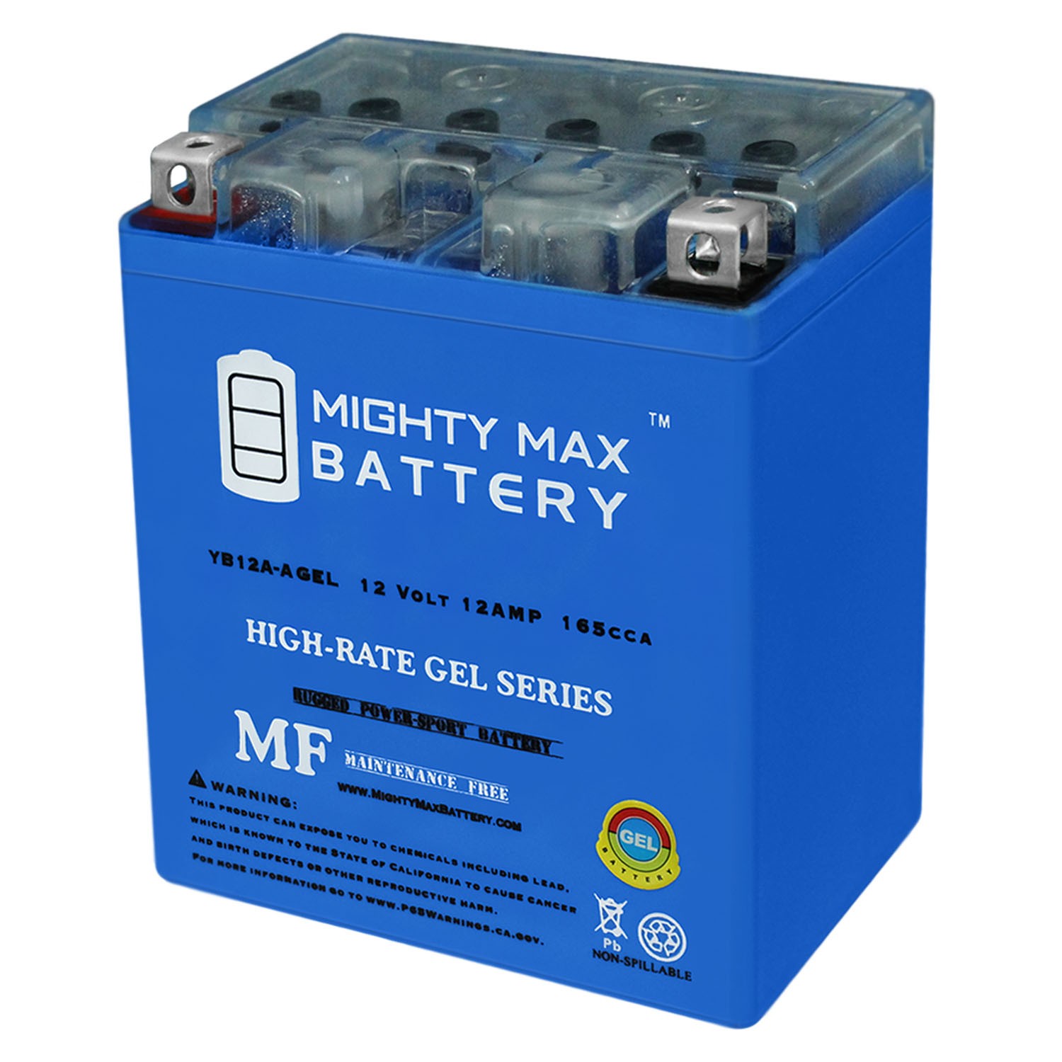 Mighty Max YB12A-A GEL 12V 12AH 165CCA Rechargeable AGM Motorcycle Battery