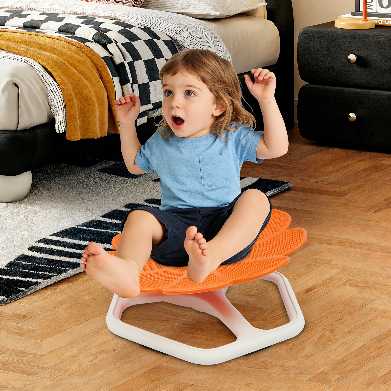Flower Swivel Chair for Kids, 360° Spinning Seat, Kids Sit and Spin Seat 43*20cm