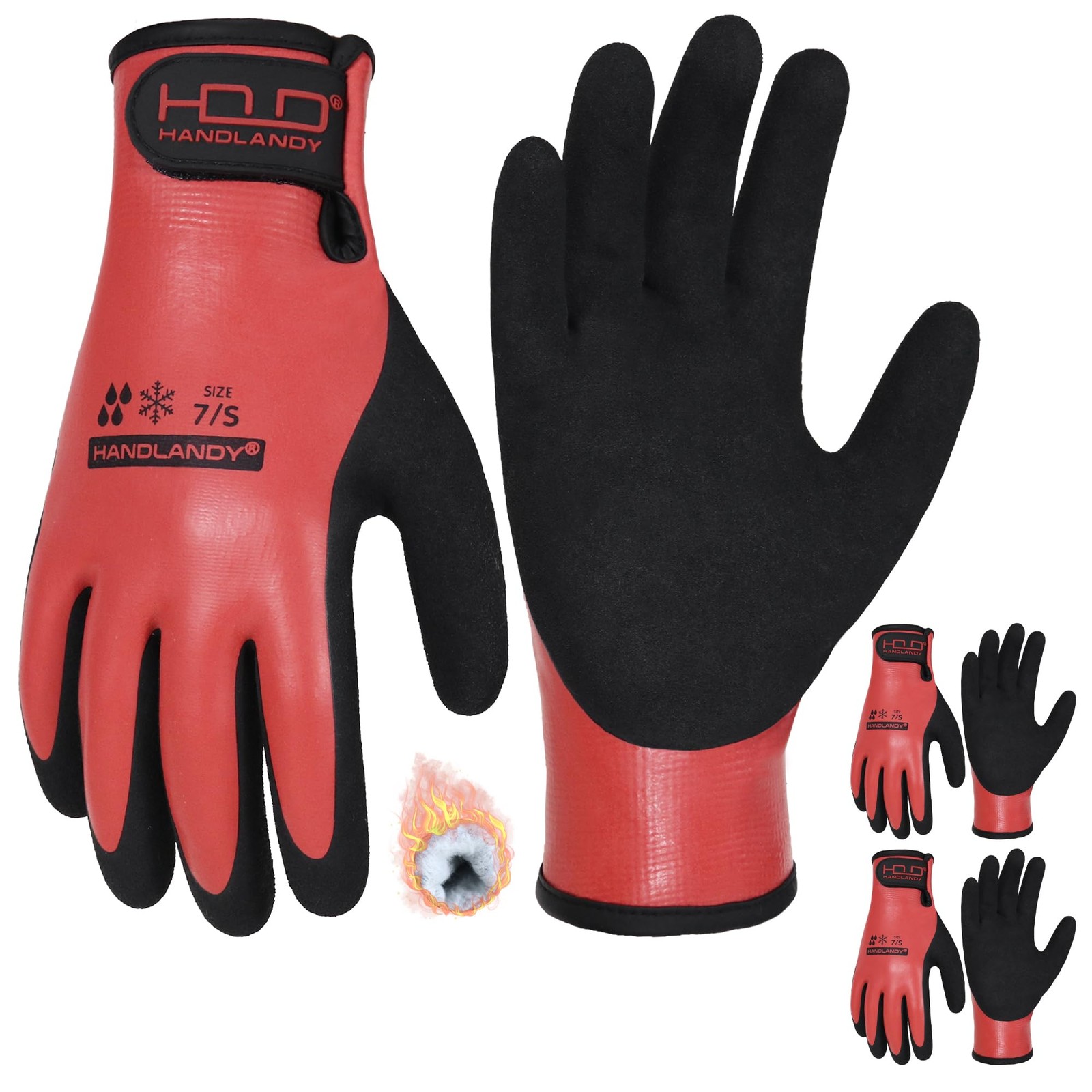 2 Pairs Waterproof Work Gloves for Cold Weather, Insulated Winter Freezer Wor...