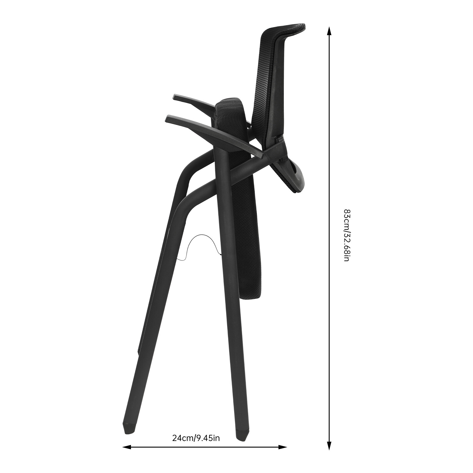 2x Mesh Net Back Support Ergonomic Meeting and Reception Chair Without Casters