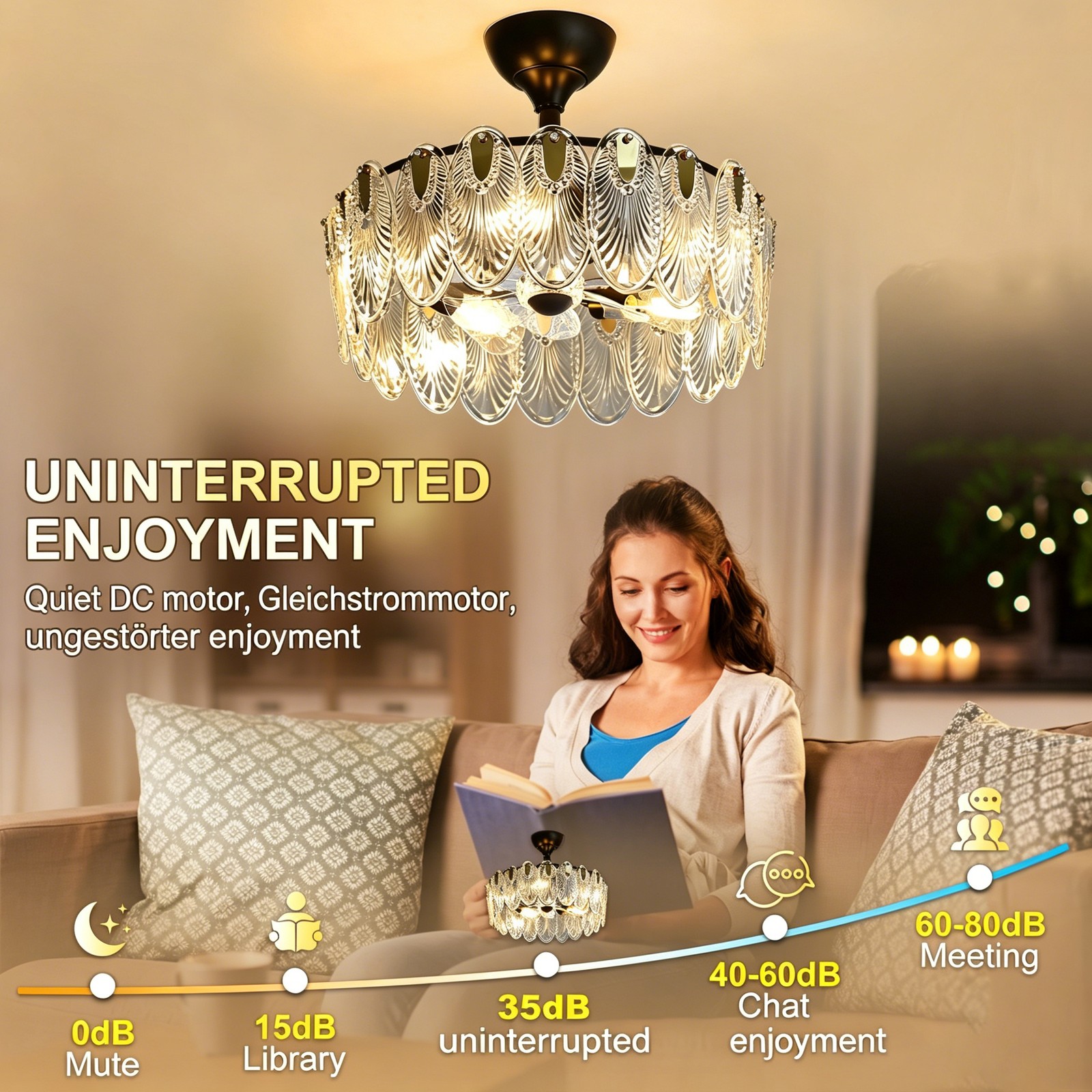 Adjustable Brightness Crystal with Remote Modern Decor Lamp for Conservatory