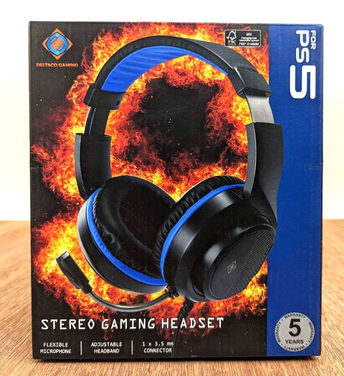 Deltaco GAM-127-W Deltaco 3.5 MM Stereo Gaming Headset PS5 Black