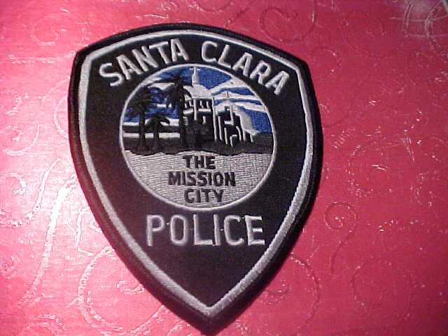 SANTA CLARA CALIFORNIA POLICE PATCH SHOULDER SIZE UNUSED BLACK