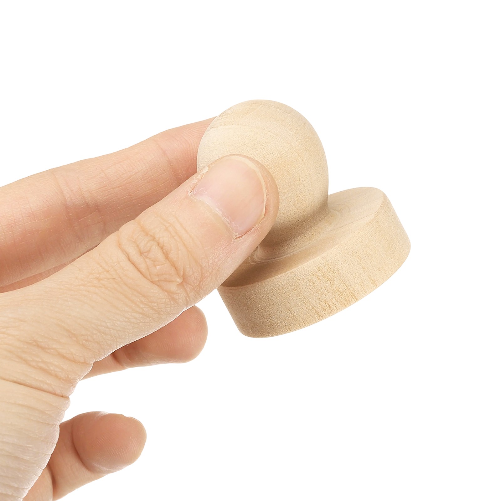 38mm Stamp Wood Round Handle, 5Pcs Wooden Knobs Stamp Mounts Drawer Pulls