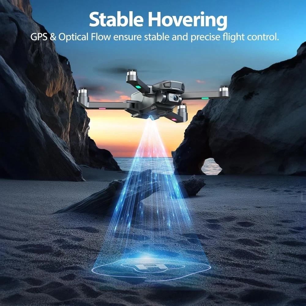 Drones with Camera for Adults 4K, WF33 GPS Foldable FPV Drone 4.5" Gray
