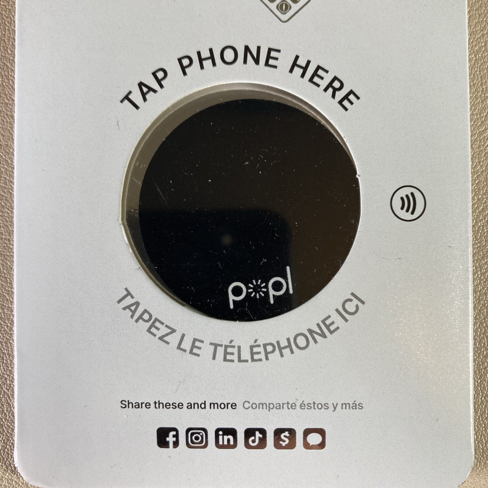 popl Flat Dot Digital Business Card Phone Tag - Black