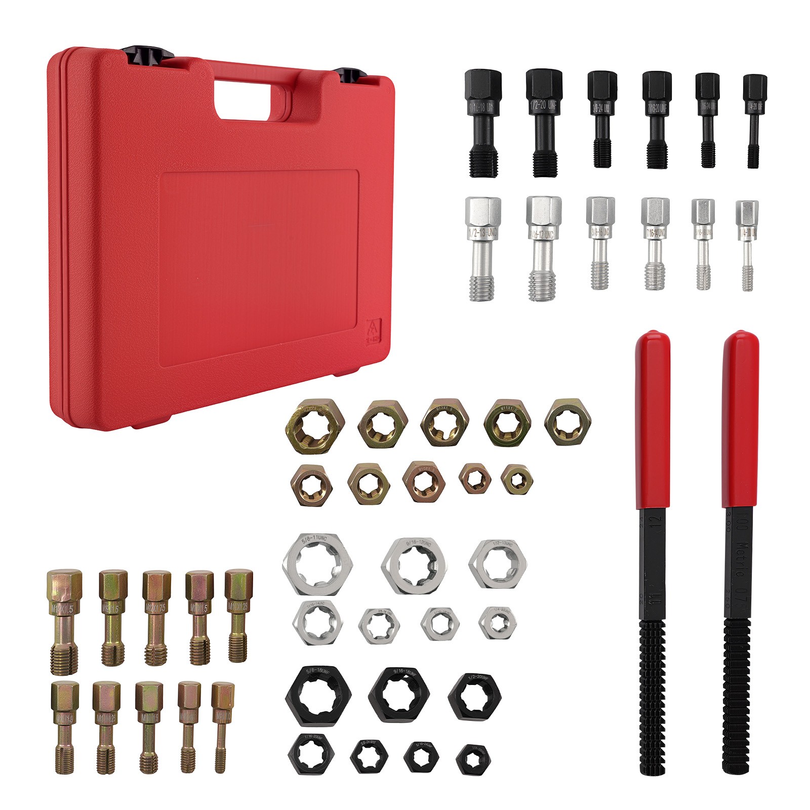 48Pc Tap Die Rethreading Set Metric SAE Thread Chaser Kit with Files