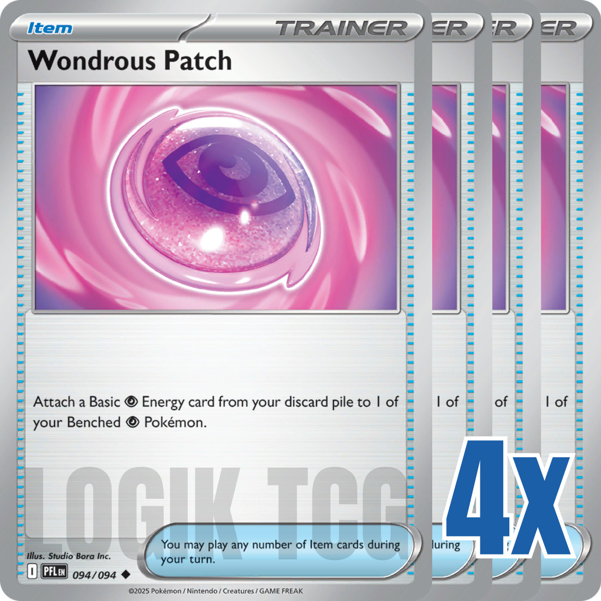 4x Wondrous Patch 094/094  x4 - Phantasmal Flames - Pokemon TCG - Playset