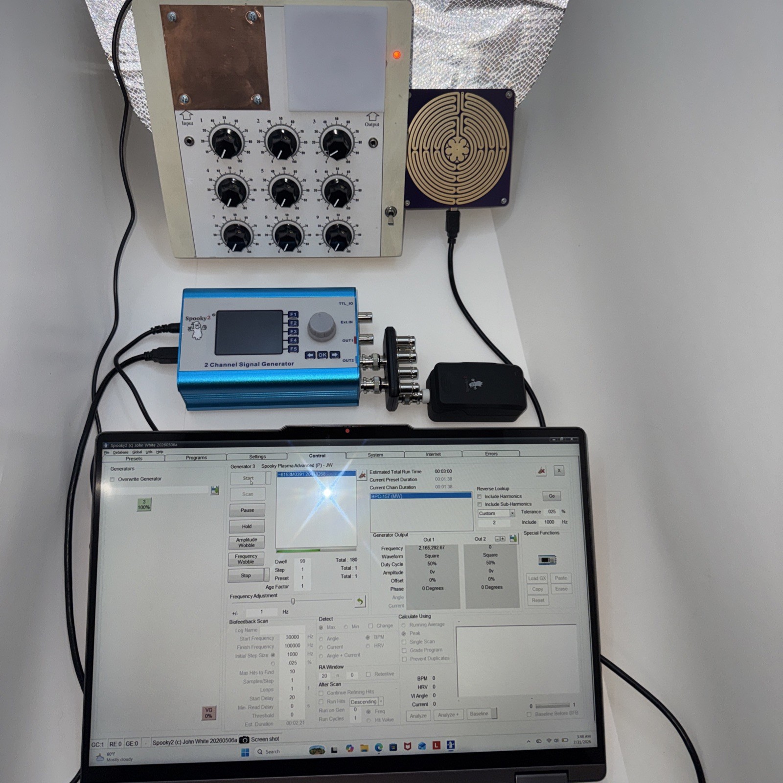 Spooky2-XM 2 Channel Signal Generator With Radionics And Chartres Labyrinth