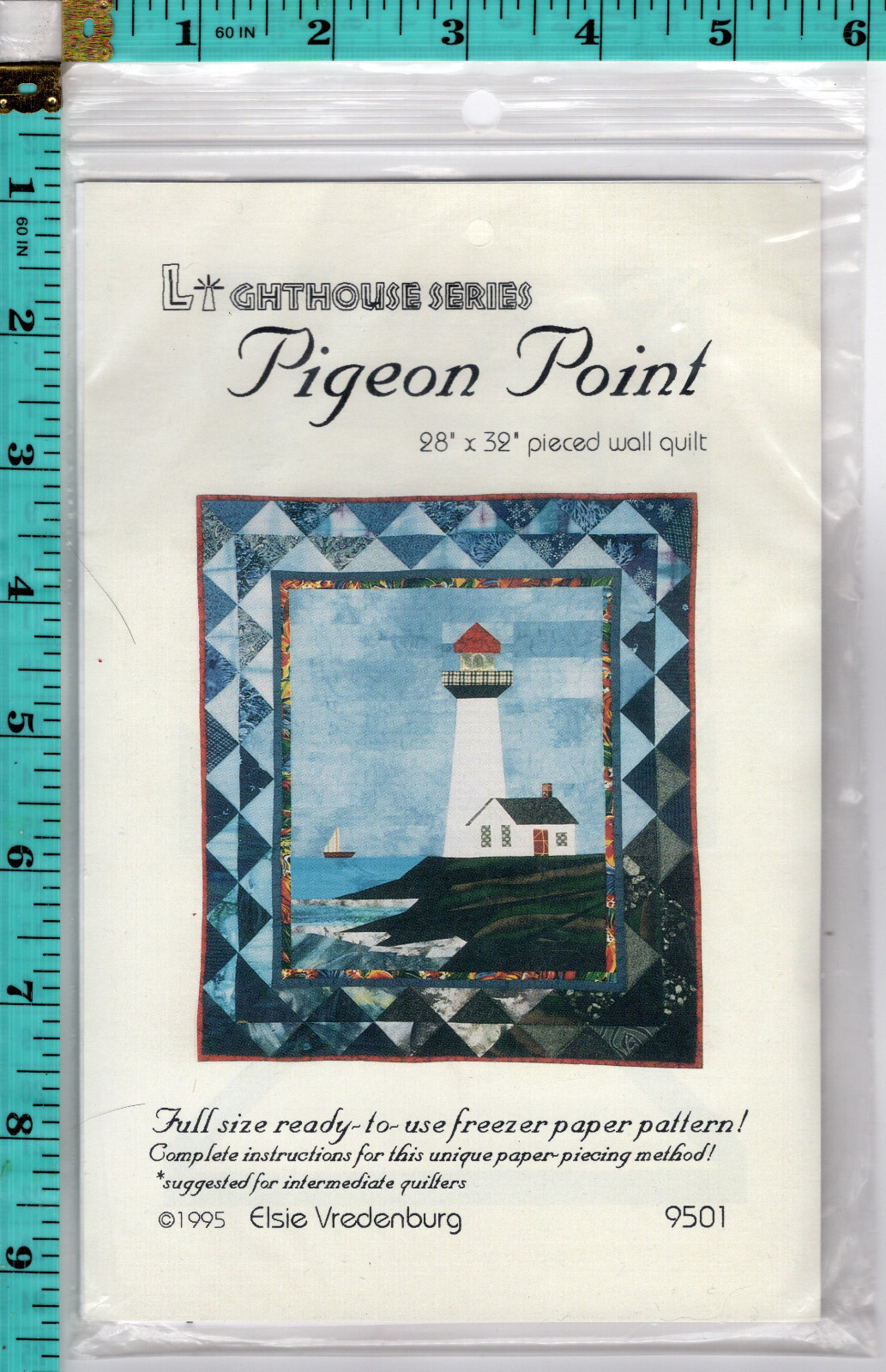 Pigeon Point ©1995 Elsie Vredenburg Freezer Paper Pieced Wall Quilt Pattern 9501
