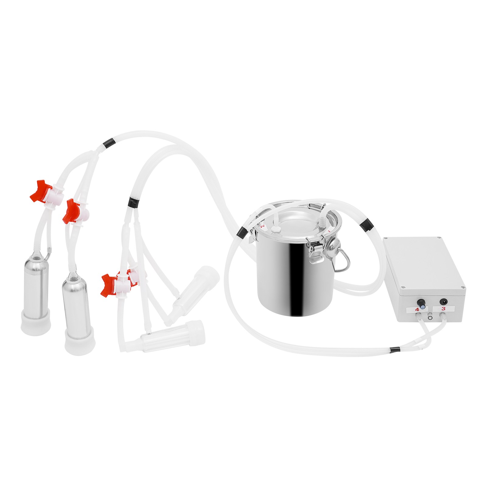 Electric Pulsation Cow Milking Machine, 3L Stainless Steel Bucket