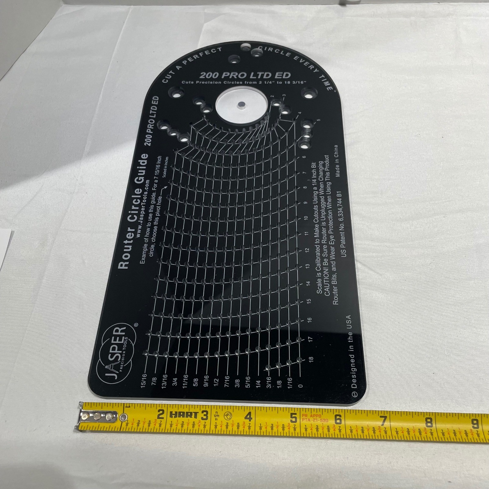 Jasper Precision Tools 200 PRO LTD ED Router Circle Guide Jig M200 Pro Black