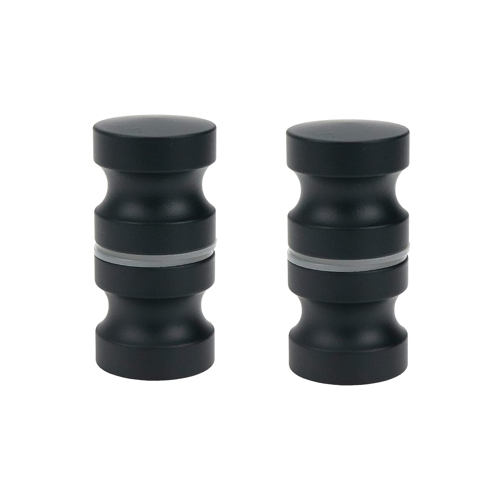 Semetall 2 Pack Back-to-Back Bathroom Door Handles,Solid 2" Height, Black