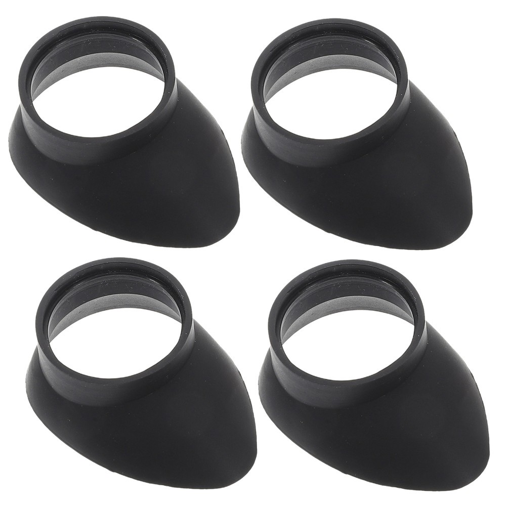 4Pcs Soft Rubber Microscope Eyepiece Caps Protective Black Accessories
