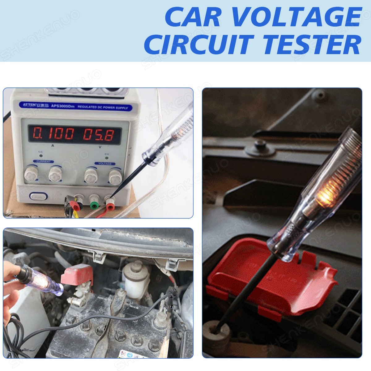 Auto Circuit Tester 12V/24V Test Light Probe Voltage Continuity Checker