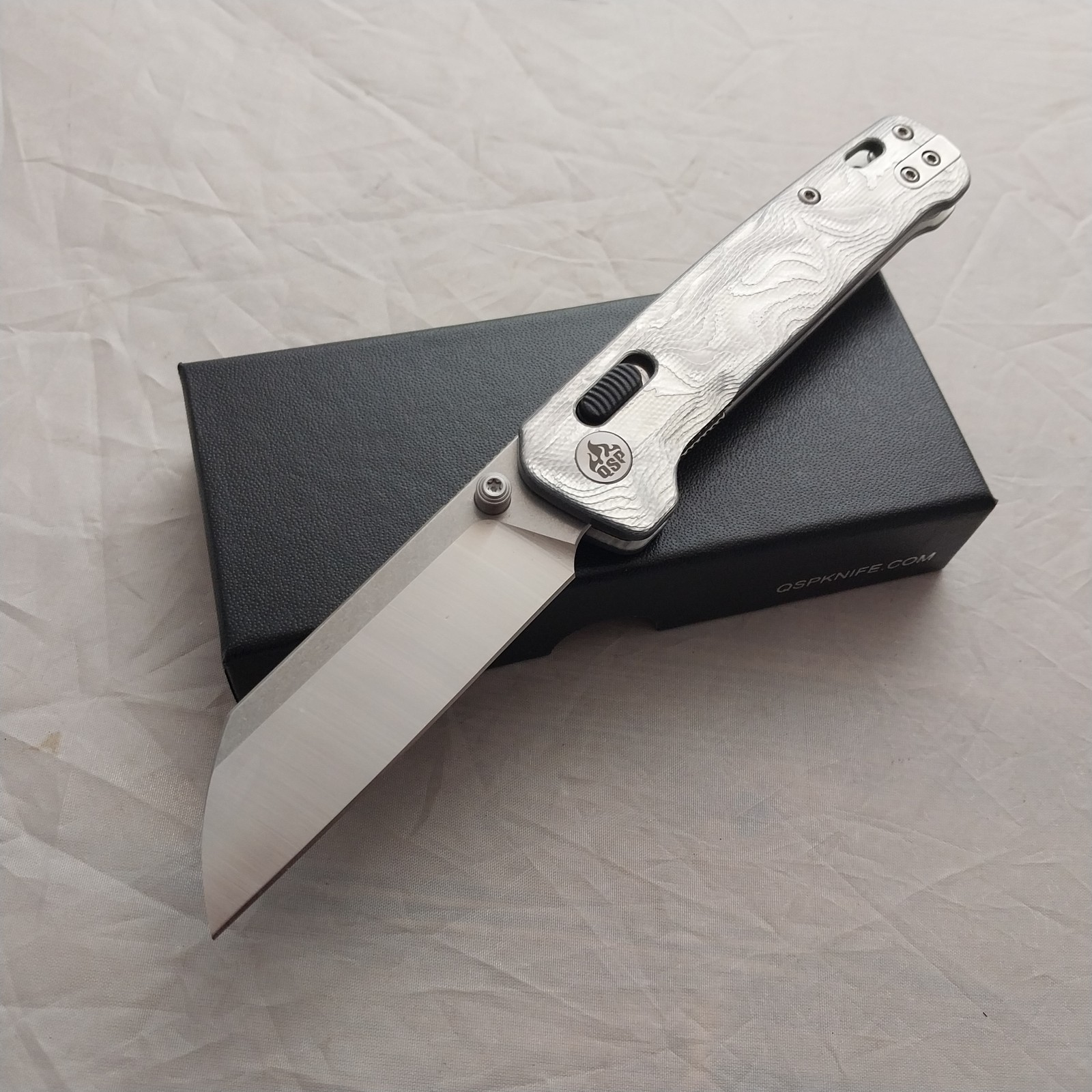 QSP Knife Penguin Glyde Aluminum Foil G10 Folding 14C28N Pocket Knife 130GLG1