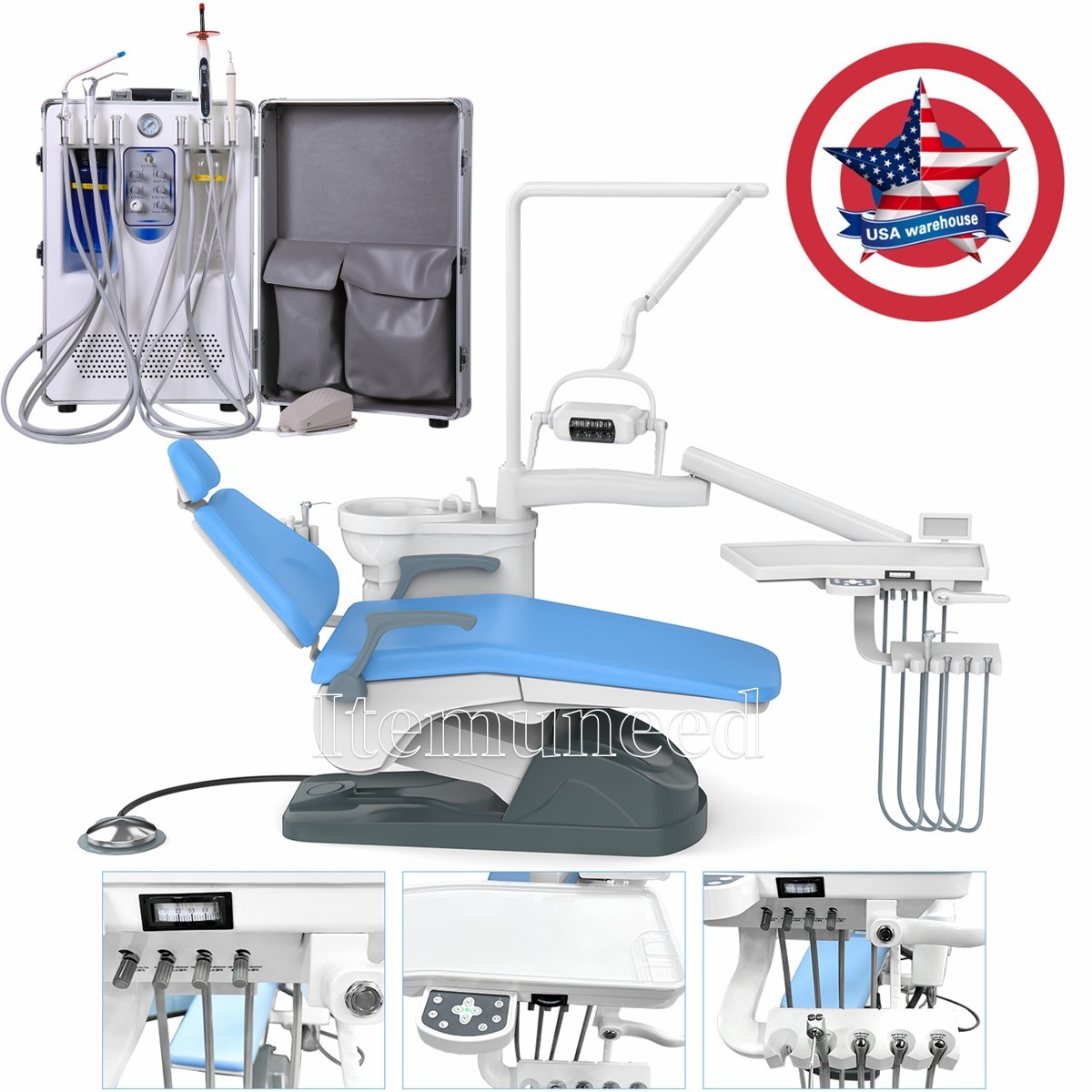 Unidad de silla Dental unidad de cuero PU unidad de entrega/control por ordenado