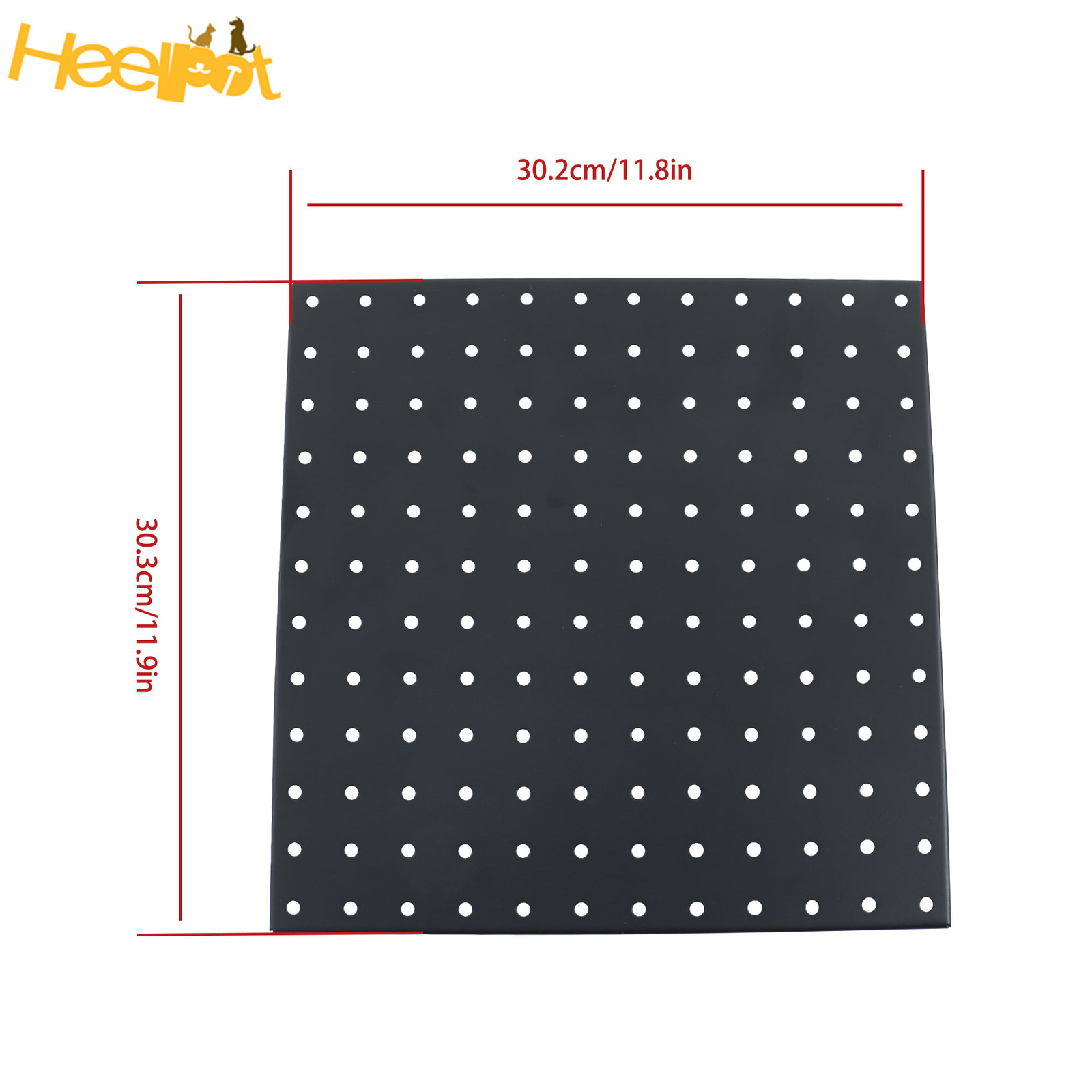 4 Pcs 12"×12" Square Metal Pegboard Panel Wall Organizer Panel Storage Hanger