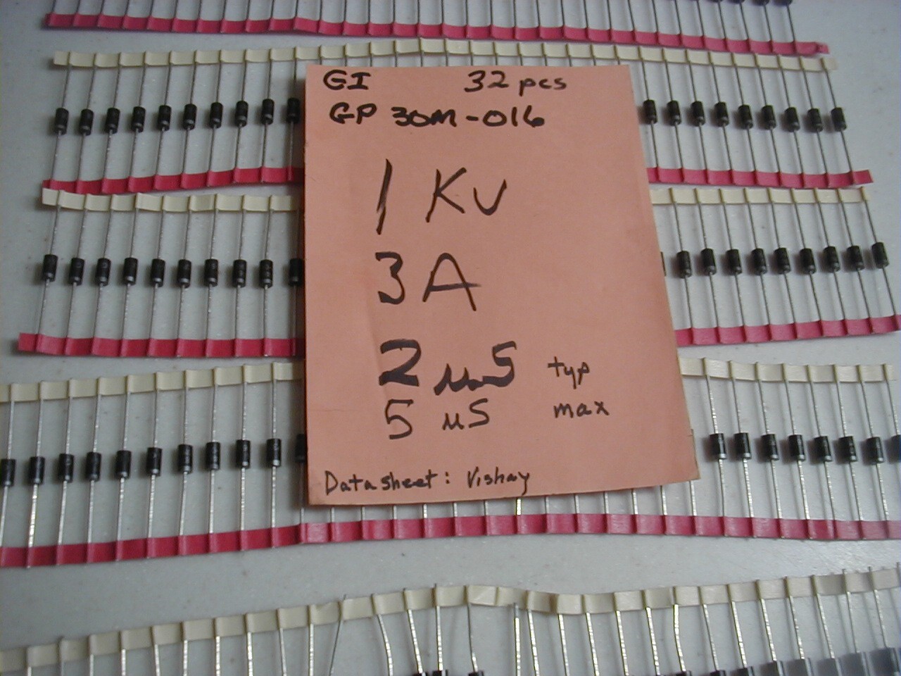 GP-30M Fast Recovery Rectifier Diodes 1KV PIV, 3 A, NOS 32 pcs