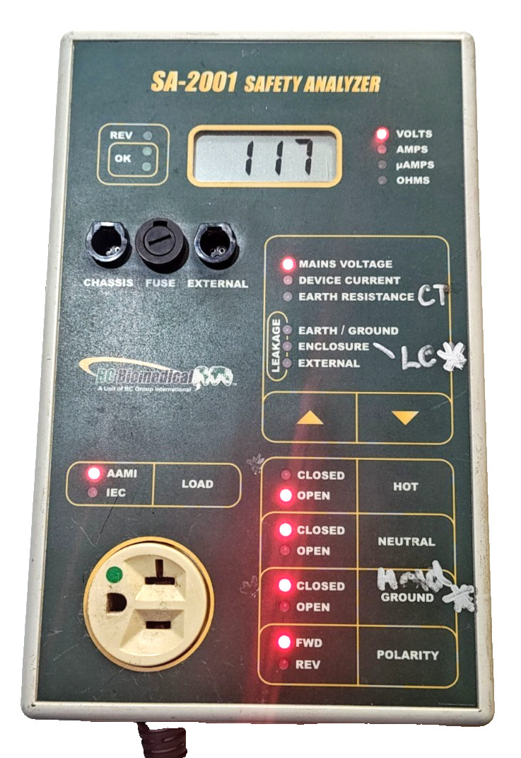 BC Biomedical SA-2001 Safety Analyzer - Good Condition Power Tested