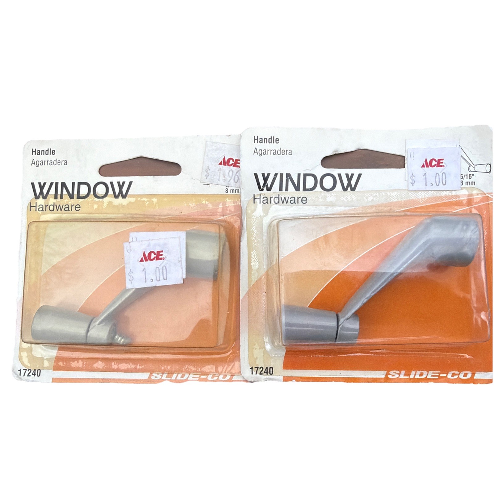 NEW OLD STOCK SLIDE-CO 17240 GRAY CASEMENT WINDOW HANDLE FOR 5/16" SPLINE X2