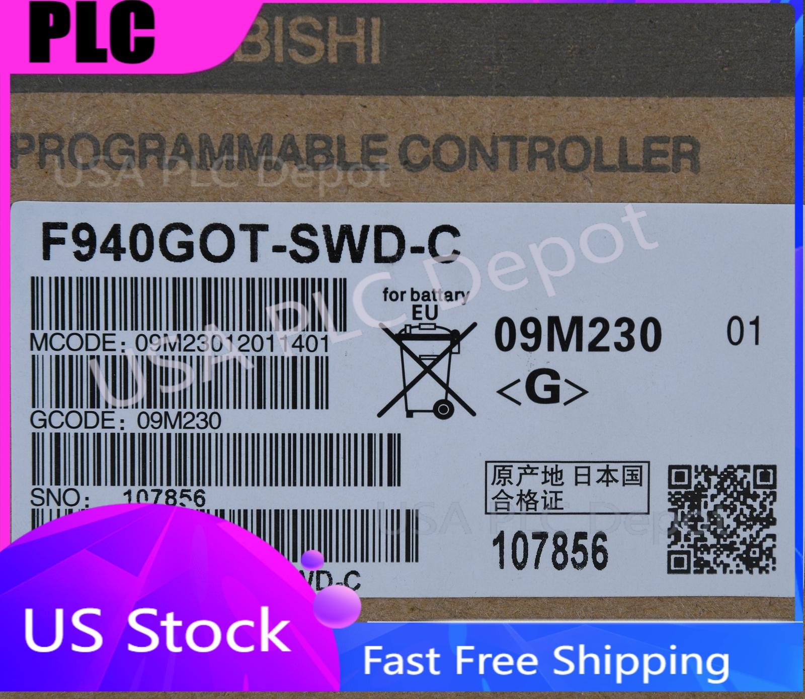 MITSUBISHI HMI F940GOT-SWD-C Touch Panel F940GOTSWDC New In Box Operator Panel