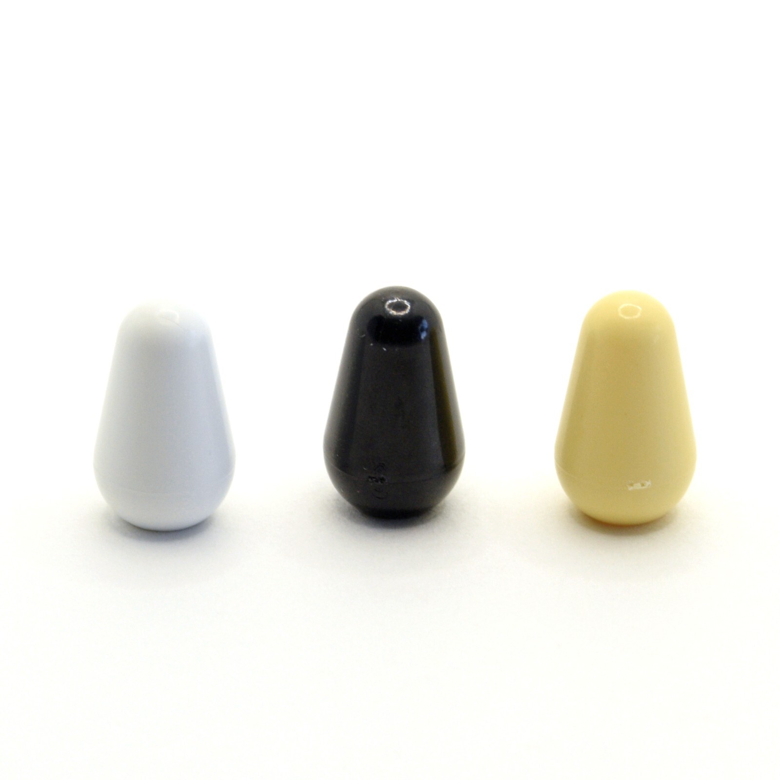 Set of 3 Strat Pickup Selector Switch Tip Black, White and Aged White