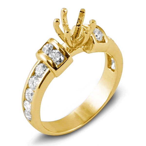 1.00Ct Round Diamond Channel Setting Engagement Ring 14k Gold Yellow Anniversary
