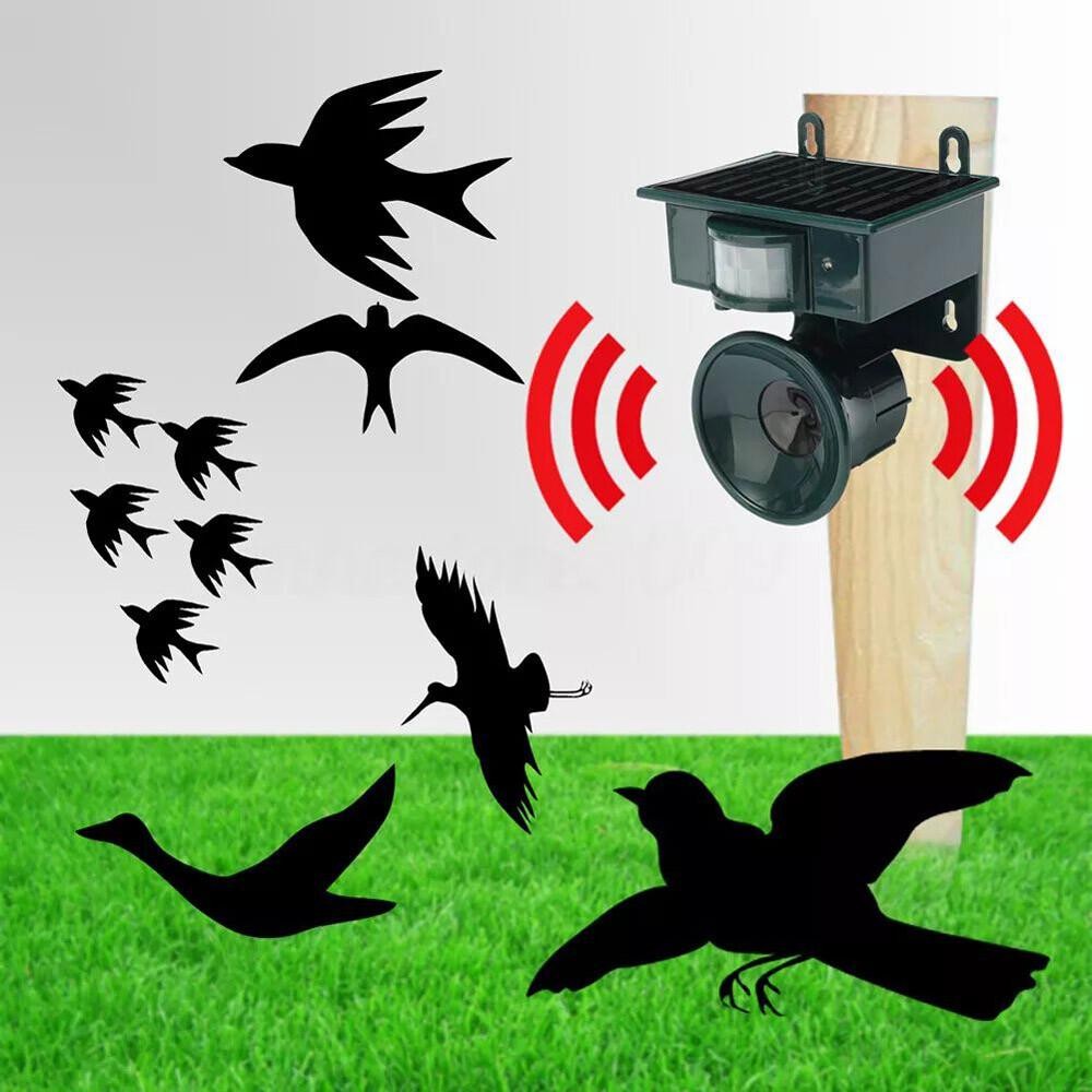 Solar Ultrasonic Bird Repellers Scarer Pest Control Fox Deterrent Motion Sensor