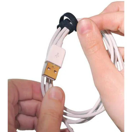 Rip-Tie Q-35-252-Bk Cable Tie, 3-1/2 In L, 1/2 In Max Bundle Dia., Black,