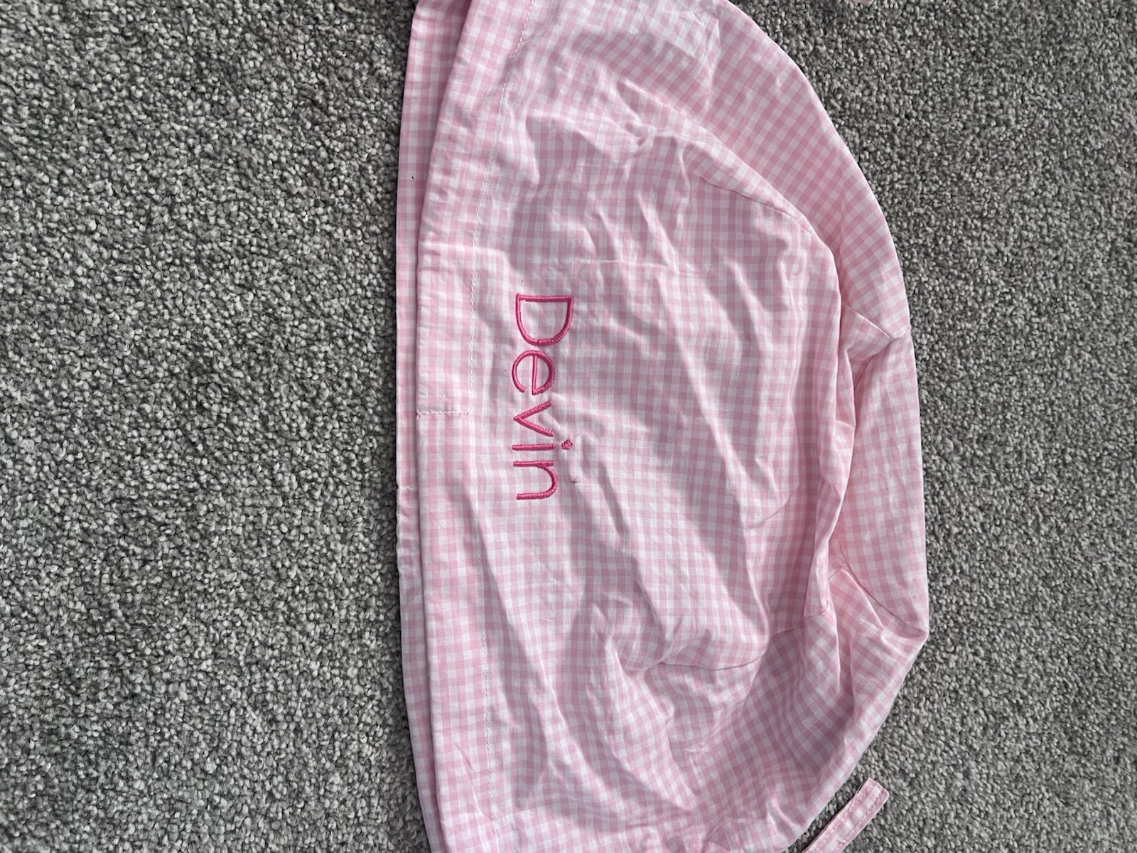 Pottery Barn Kids Small Easter Basket Liner Gingham Pink Monogrammed Devin