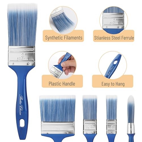 Bates- Paint Brushes for Walls, 5 Pack, Wall Paint