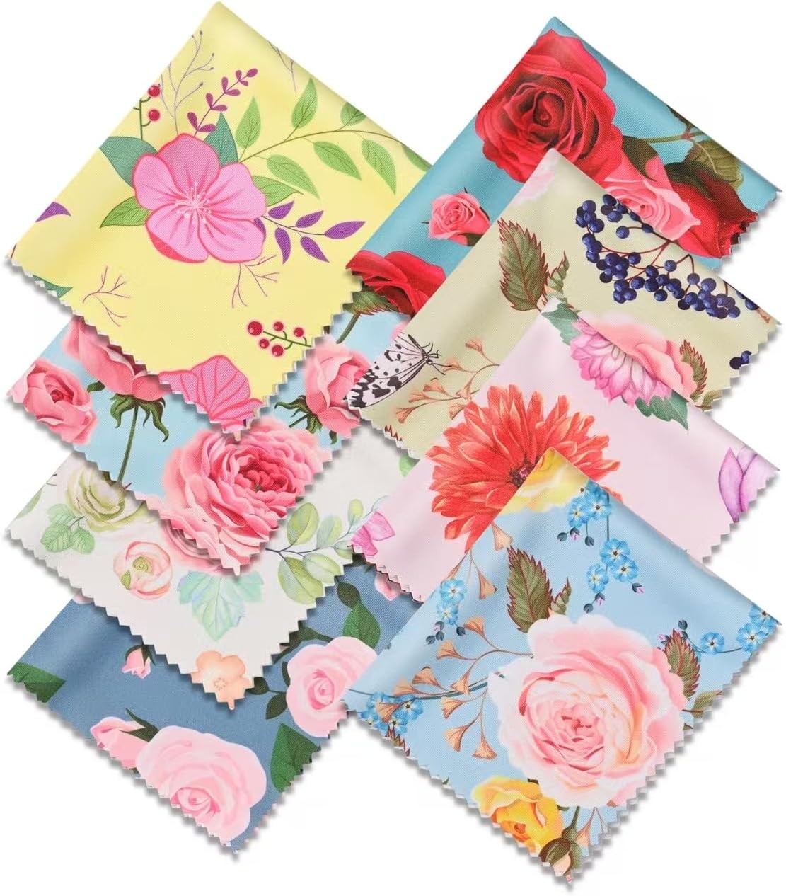 Microfiber Cleaning Cloths Multicolor Flower Glasses Cleaning Cloth for