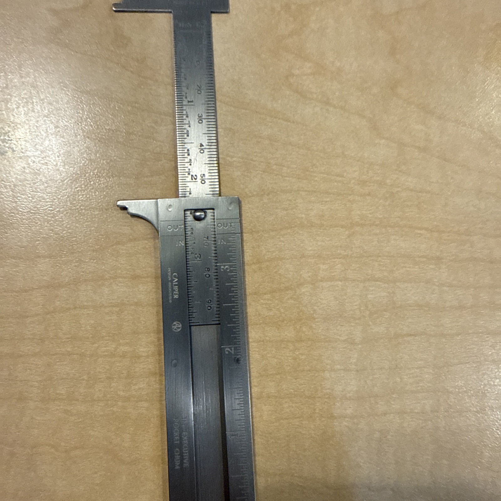 The Executive Pocket Chum 3 1/2" Stainless Steel Sliding Caliper/Decimal Chart