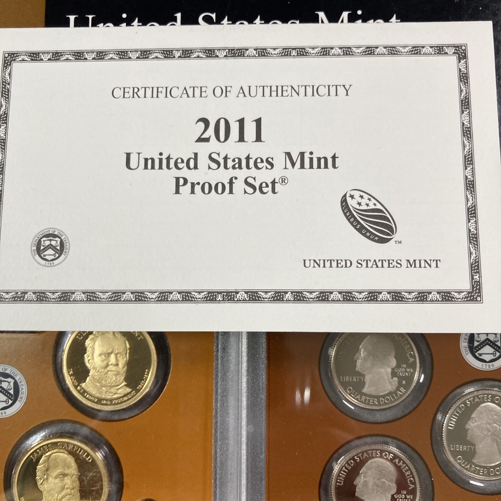 2011 us mint proof set- 14 coin w/ original box & coa