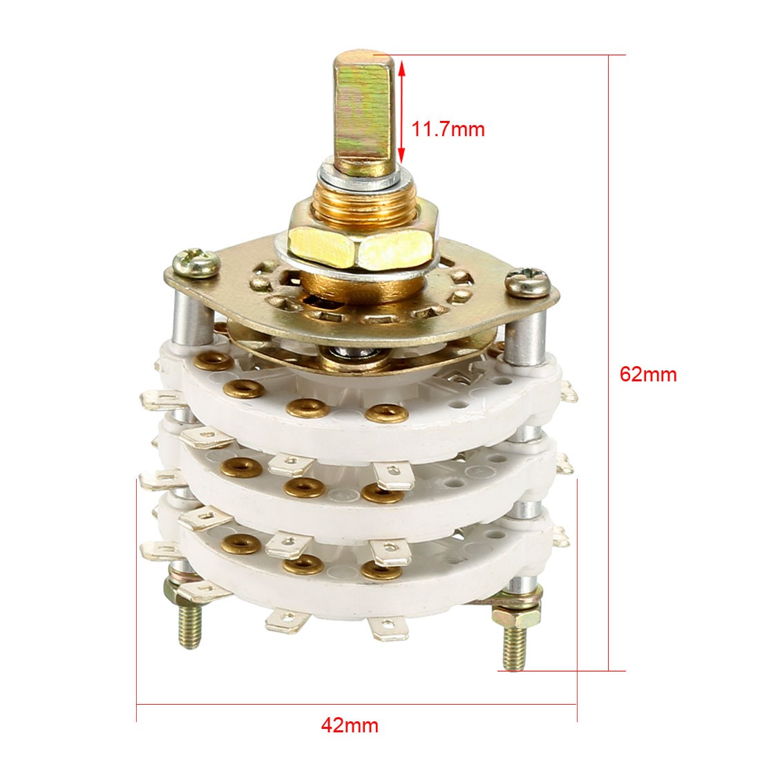 3P9T 3 Pole 9 Position 3 Deck Band Channel Rotary Switch Selector