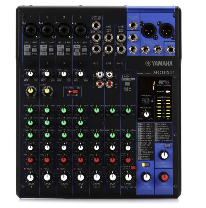 Yamaha MG10XU 10-channel Mixer with USB and FX