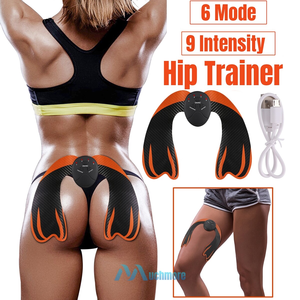 Electric Hip Trainer Butt Muscle Stimulator USB Rechargeable Butt Lifting 6 Mode