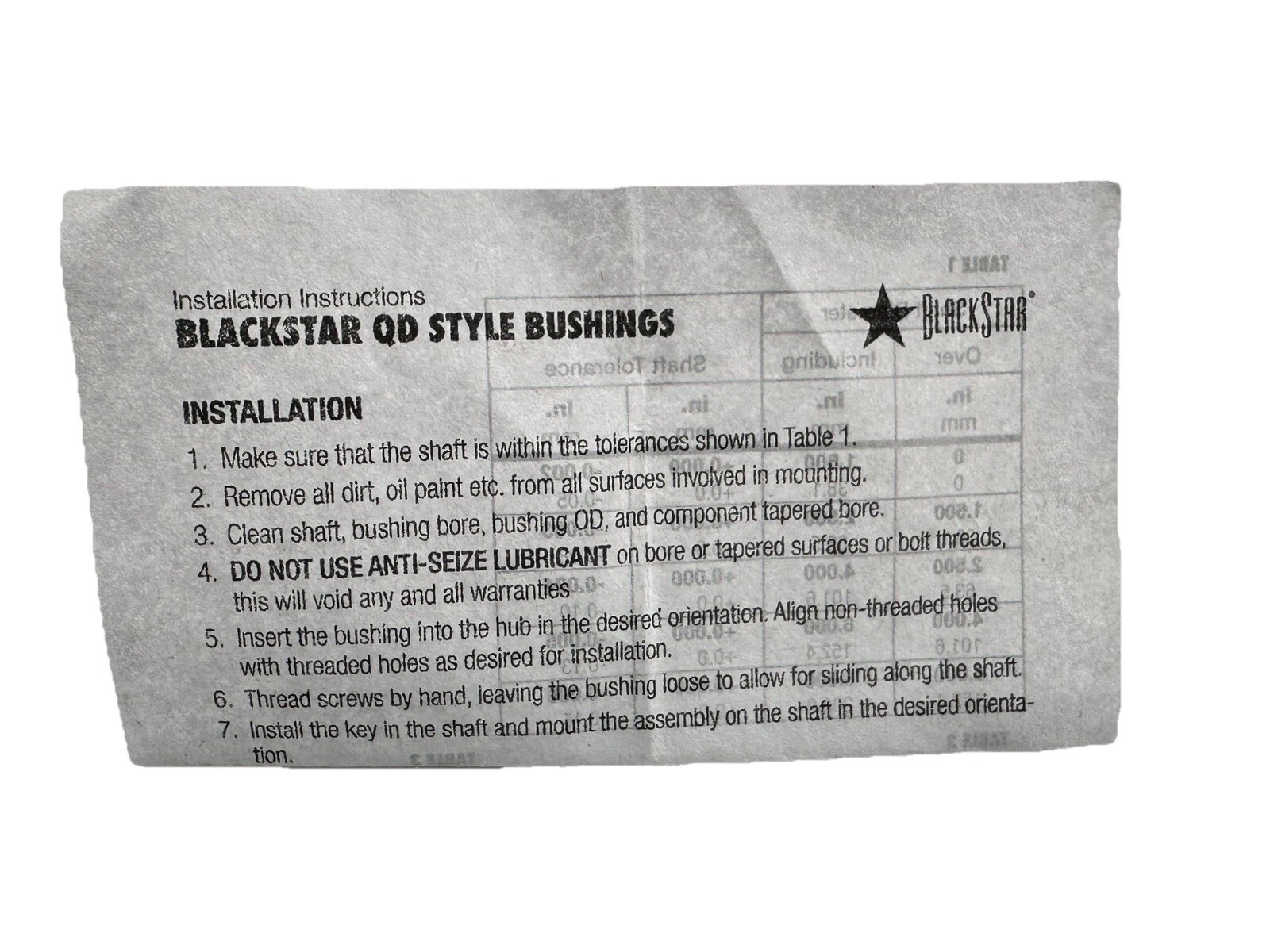 New BlackStar QD Bushing SH 1-1/4 STL - 7230