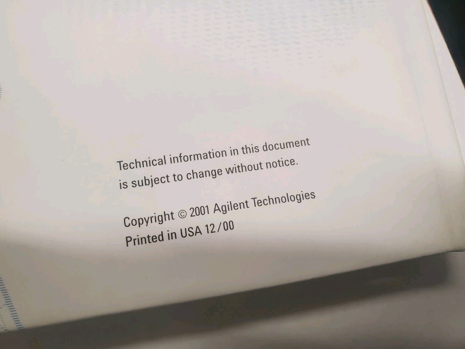 Agilent 2001 Test and Measurement Catalog