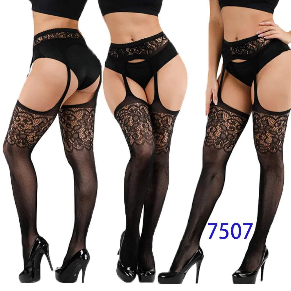 New Women's High Elasticity Open-Crotch Fishnet Stockings - Lingerie